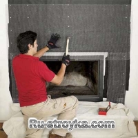 Как декорировать камин при помощи искусственного камня.